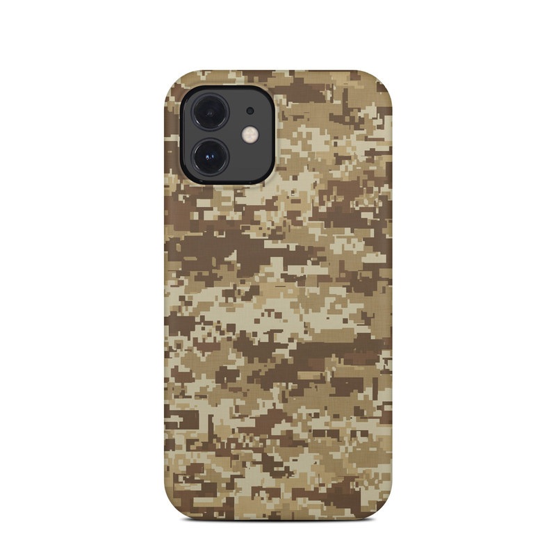 iPhone 12 Clip Case design of Military camouflage, Brown, Pattern, Camouflage, Wall, Beige, Design, Textile, Uniform, Flooring, with brown colors