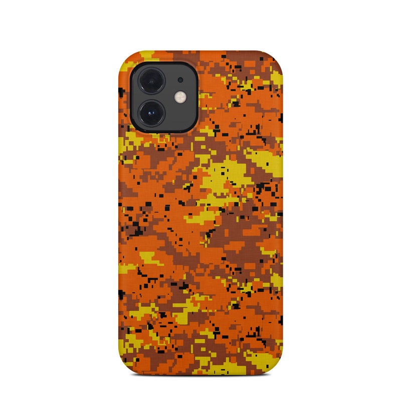 iPhone 12 Clip Case design of Orange, Yellow, Leaf, Tree, Pattern, Autumn, Plant, Deciduous with red, green, black colors