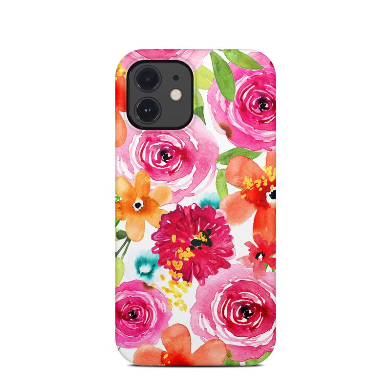 iPhone 12 Clip Case design of Flower, Cut flowers, Floral design, Plant, Pink, Bouquet, Petal, Flower Arranging, Artificial flower, Clip art, with pink, red, green, orange, yellow, blue, white colors