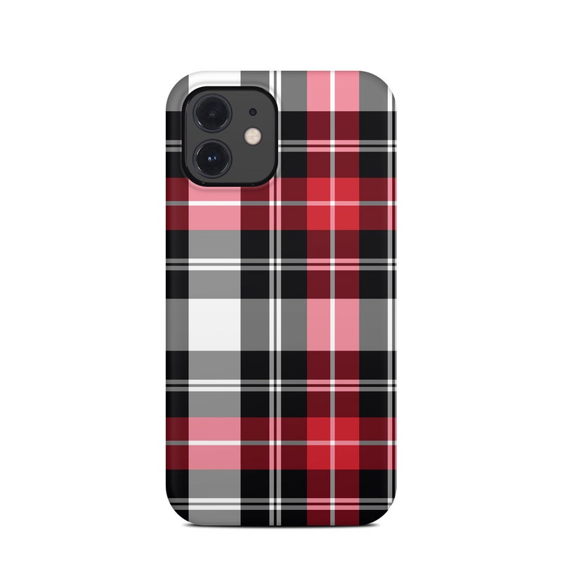 iPhone 12 Clip Case design of Plaid, Tartan, Pattern, Red, Textile, Design, Line, Pink, Magenta, Square, with black, gray, pink, red, white colors
