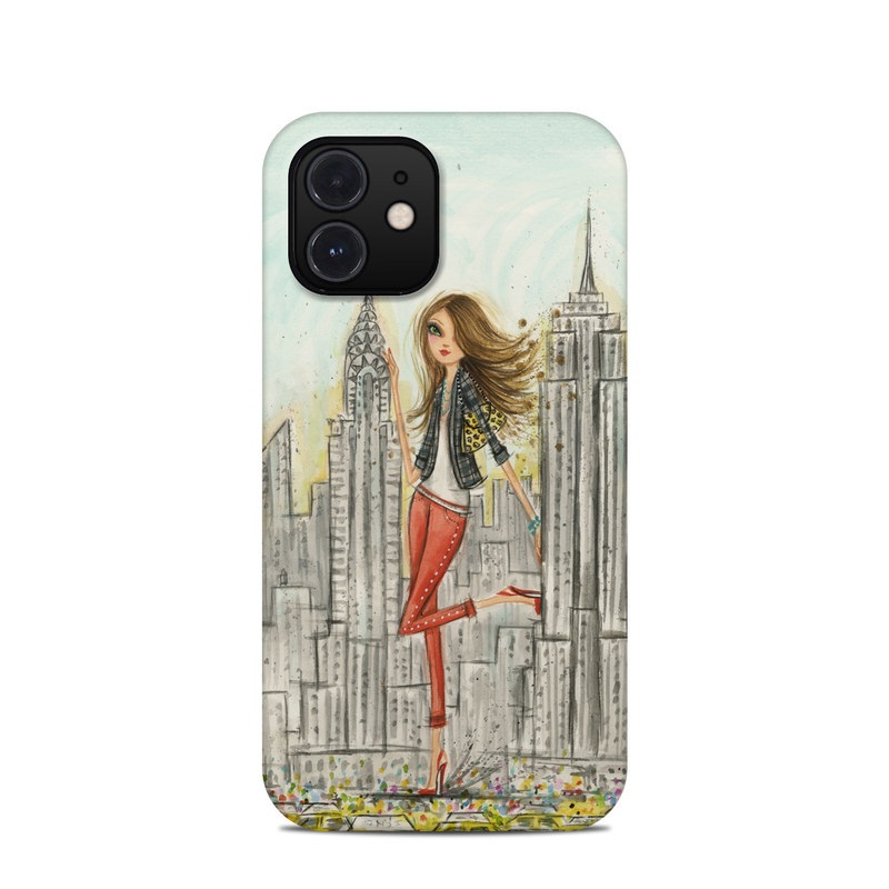 iPhone 12 Clip Case design of Human settlement, Fashion illustration, Illustration, City, Art, Architecture, Drawing, Fictional character, with gray, green, black, red colors