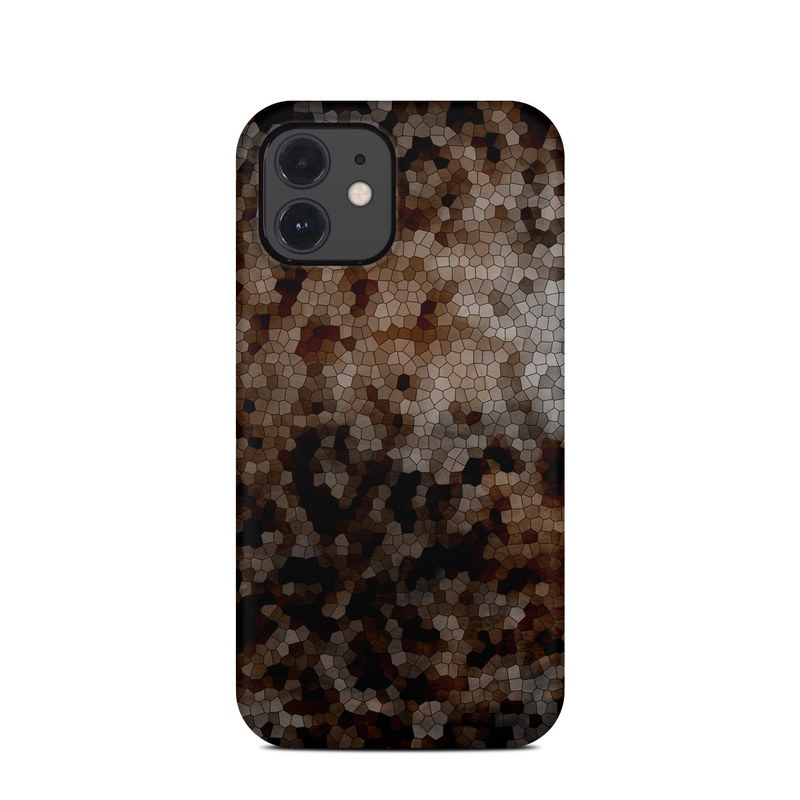 iPhone 12 Clip Case design of Brown, Design, Soil, Pattern, Rock, Rust, Granite, Metal, with black, white, gray, brown colors