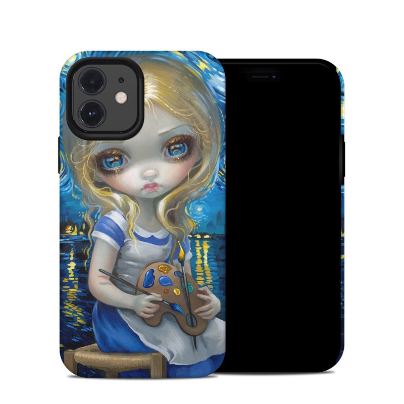 iPhone 12 Hybrid Case design of Blue, Illustration, Cg artwork, Doll, Art, Acrylic paint, Painting, Toy, Fictional character, Visual arts, with blue, yellow, white, brown, red colors