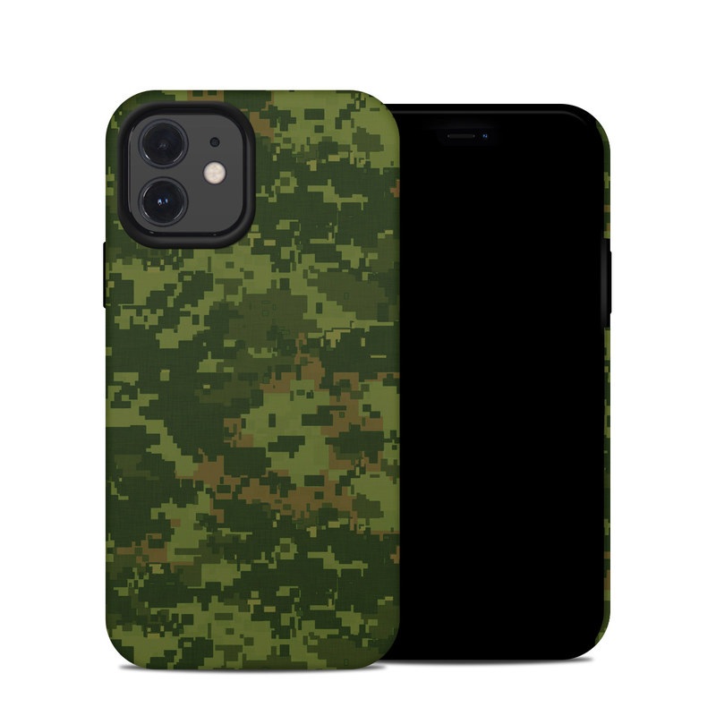 iPhone 12 Hybrid Case design of Military camouflage, Green, Pattern, Uniform, Camouflage, Clothing, Design, Leaf, Plant, with green, brown colors
