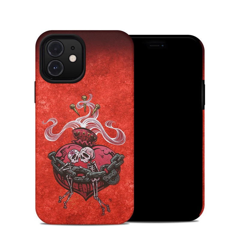 iPhone 12 Hybrid Case design of Orange, Art, Font, Sleeve, Tints and shades, Symbol, Pattern, Logo, Magenta, Graphics, with black, red, white, gray colors