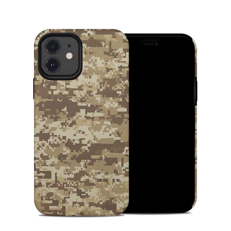iPhone 12 Hybrid Case design of Military camouflage, Brown, Pattern, Camouflage, Wall, Beige, Design, Textile, Uniform, Flooring, with brown colors