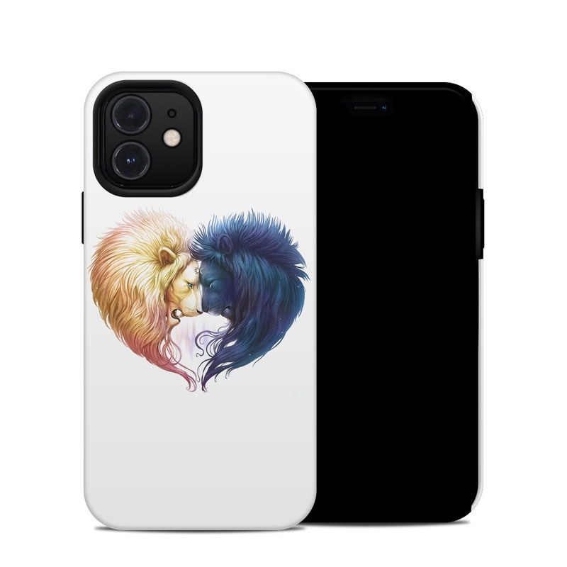 iPhone 12 Hybrid Case design of Vertebrate, Eyelash, Mammal, Ear, Gesture, Cartoon, Art, Painting, Happy, Paint, with white, black, blue, orange, yellow, red, purple colors