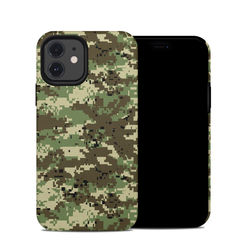 iPhone 12 Hybrid Case design of Military camouflage, Pattern, Camouflage, Green, Uniform, Clothing, Design, Military uniform, with black, gray, green colors