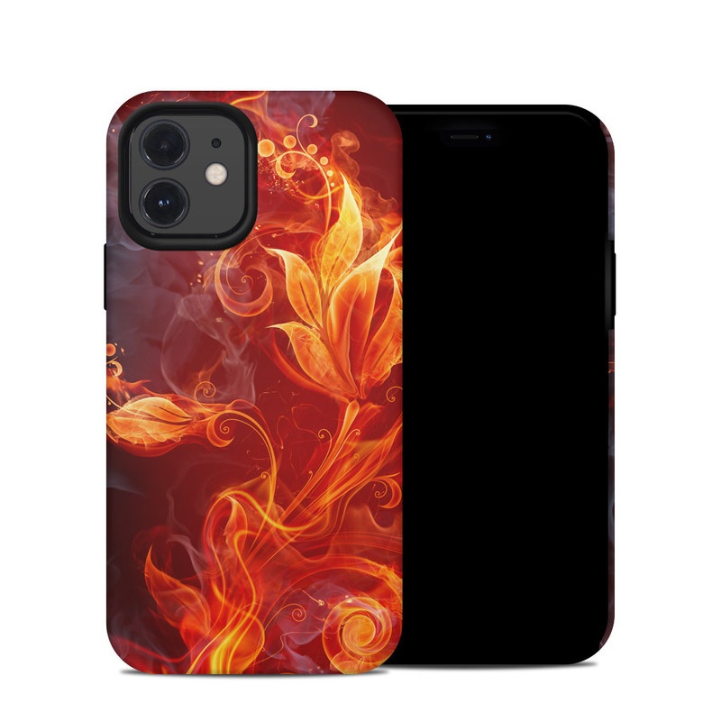 iPhone 12 Hybrid Case design of Flame, Fire, Heat, Red, Orange, Fractal art, Graphic design, Geological phenomenon, Design, Organism with black, red, orange colors