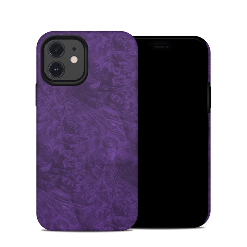 iPhone 12 Hybrid Case design of Violet, Purple, Lilac, Pattern, Magenta, Textile, Wallpaper, with black, blue colors