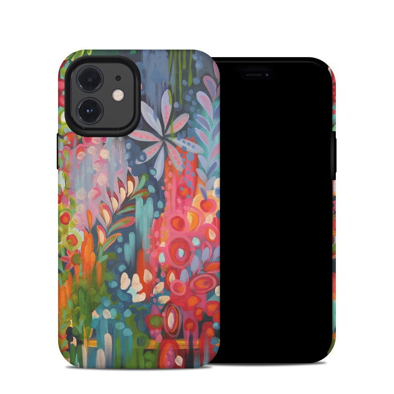 iPhone 12 Hybrid Case design of Painting, Modern art, Acrylic paint, Art, Visual arts, Watercolor paint, Child art, Flower, Plant, Tree with blue, red, orange, purple, yellow, pink, green colors