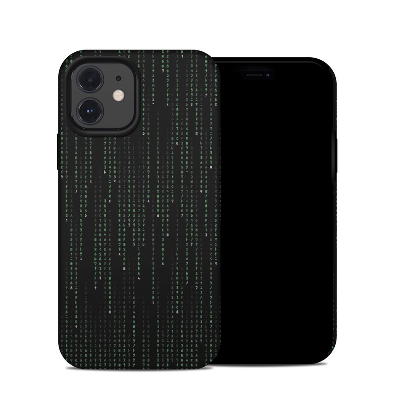 iPhone 12 Hybrid Case design of Green, Black, Pattern, Symmetry with black colors