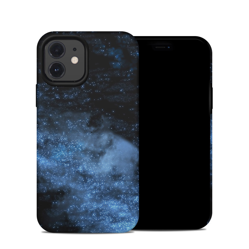 iPhone 12 Hybrid Case design of Sky, Atmosphere, Black, Blue, Outer space, Atmospheric phenomenon, Astronomical object, Darkness, Universe, Space with black, blue colors