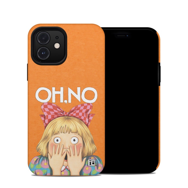 iPhone 12 Hybrid Case design of Cartoon, Nose, Illustration, Poster, Art, Fiction, Book cover, Happy, Gesture, with orange, pink, gray, green, red, white colors