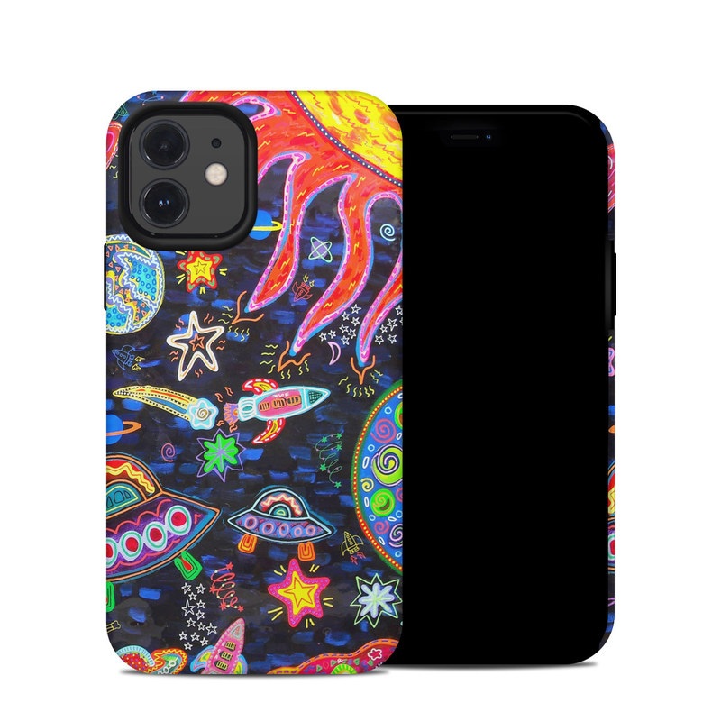 iPhone 12 Hybrid Case design of Pattern, Psychedelic art, Visual arts, Paisley, Design, Motif, Art, Textile, with black, gray, blue, red colors