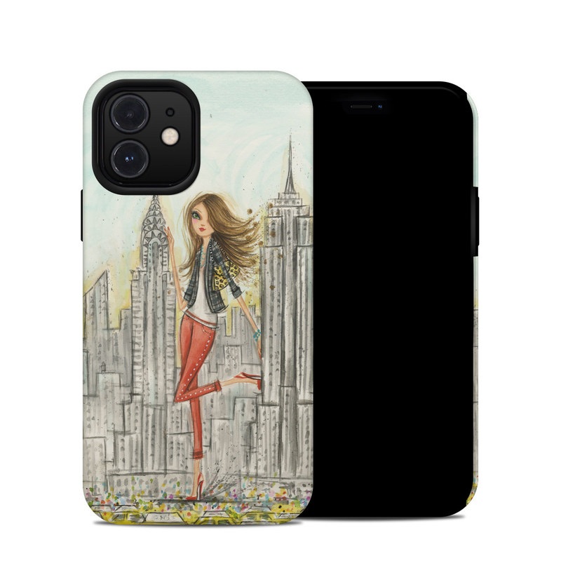 iPhone 12 Hybrid Case design of Human settlement, Fashion illustration, Illustration, City, Art, Architecture, Drawing, Fictional character with gray, green, black, red colors