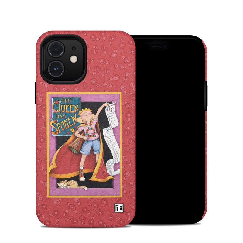 iPhone 12 Hybrid Case design of Cartoon, Illustration, Art, Miniature, Fictional character, Fiction, Magenta, Style with red, gray, black, green, orange, purple colors