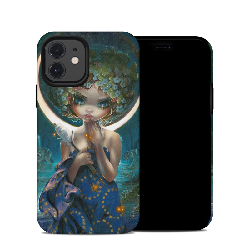 iPhone 12 Hybrid Case design of Cg artwork, Lady, Painting, Mythology, Art, Illustration, Fictional character, Visual arts, Supernatural creature with blue, green, yellow, white, orange, red colors