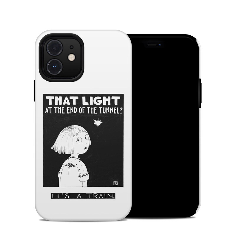 iPhone 12 Hybrid Case design of Cartoon, Poster, Font, Black-and-white, Fictional character, Illustration, Coloring book, with black, white colors