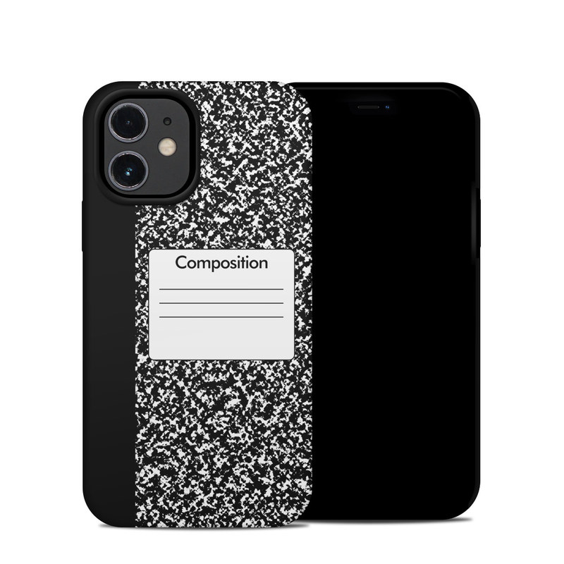 iPhone 12 mini Hybrid Case design of Text, Font, Line, Pattern, Black-and-white, Illustration with black, gray, white colors