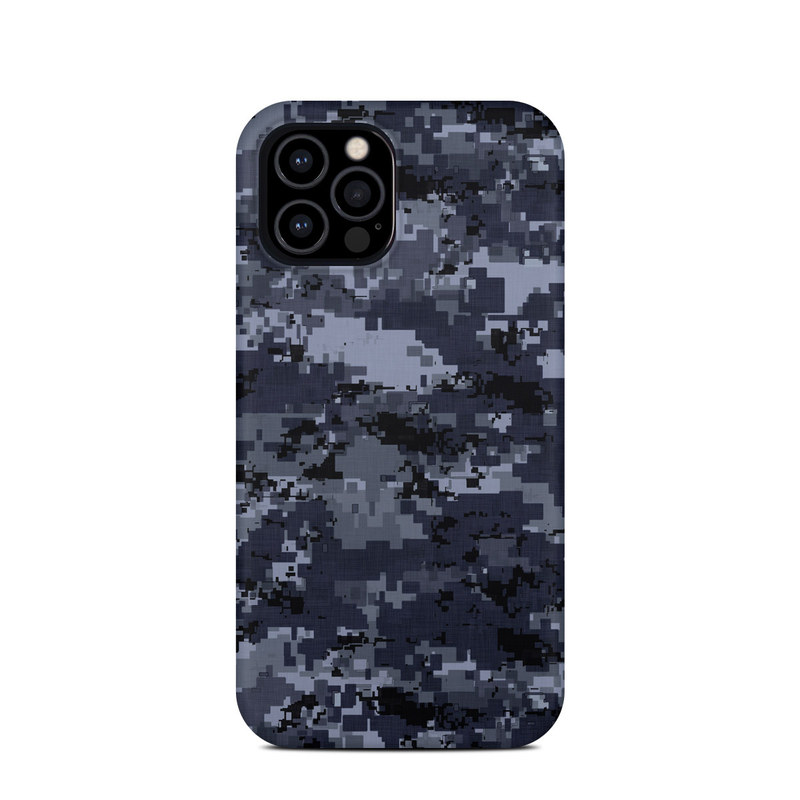 iPhone 12 Pro Clip Case design of Military camouflage, Black, Pattern, Blue, Camouflage, Design, Uniform, Textile, Black-and-white, Space with black, gray, blue colors