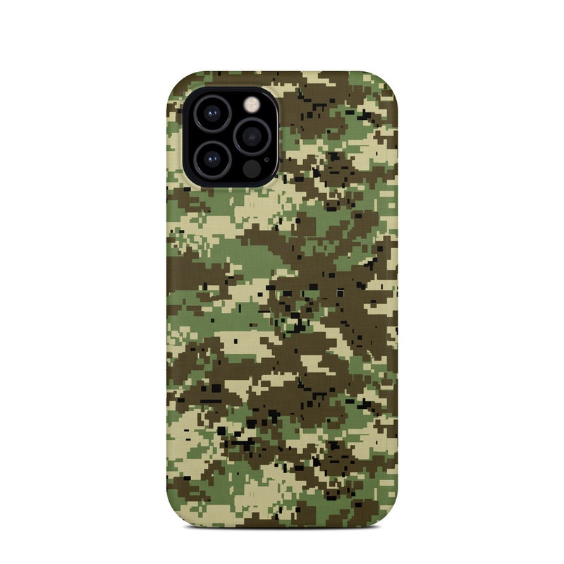 iPhone 12 Pro Clip Case design of Military camouflage, Pattern, Camouflage, Green, Uniform, Clothing, Design, Military uniform, with black, gray, green colors