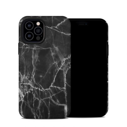 Black Marble iPhone 12 Pro Hybrid Case
