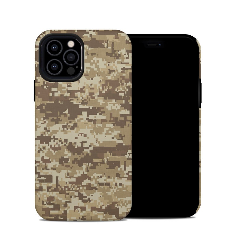 iPhone 12 Pro Hybrid Case design of Military camouflage, Brown, Pattern, Camouflage, Wall, Beige, Design, Textile, Uniform, Flooring with brown colors