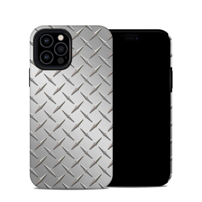 iPhone 12 Pro Hybrid Case design of Pattern, Metal, Line, Design, Steel, Parallel, Tile, Beige, Flooring, with gray colors