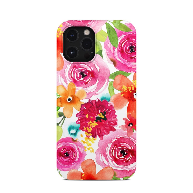 iPhone 12 Pro Max Clip Case design of Flower, Cut flowers, Floral design, Plant, Pink, Bouquet, Petal, Flower Arranging, Artificial flower, Clip art, with pink, red, green, orange, yellow, blue, white colors