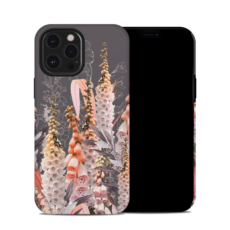 iPhone 12 Pro Max Hybrid Case design of Flower, Plant, Foxtail lily, Botany, Plant stem, Illustration, Broomrape, with brown, pink, white, yellow, orange colors
