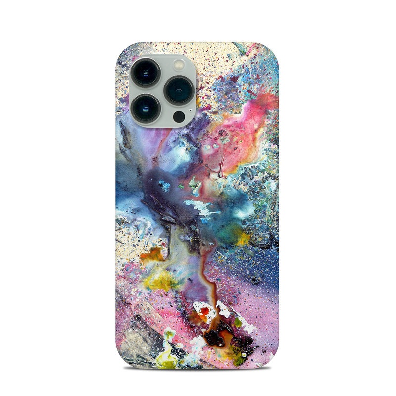 iPhone 13 Pro Max Clip Case design of Watercolor paint, Painting, Acrylic paint, Art, Modern art, Paint, Visual arts, Space, Colorfulness, Illustration, with gray, black, blue, red, pink colors