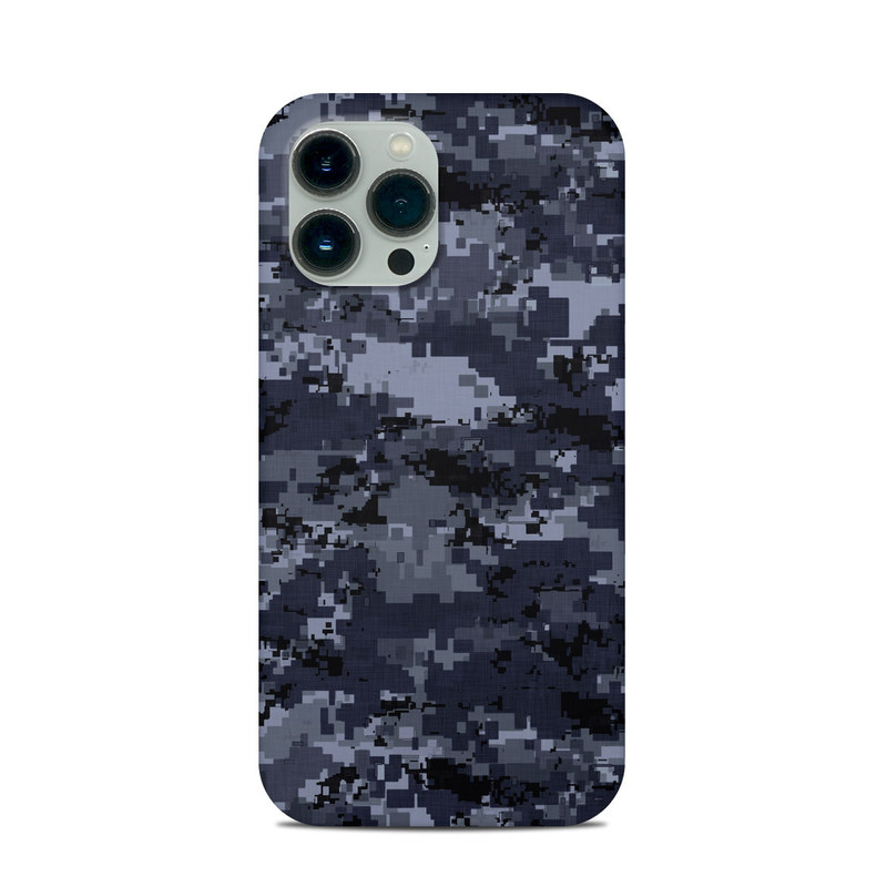 iPhone 13 Pro Max Clip Case design of Military camouflage, Black, Pattern, Blue, Camouflage, Design, Uniform, Textile, Black-and-white, Space with black, gray, blue colors