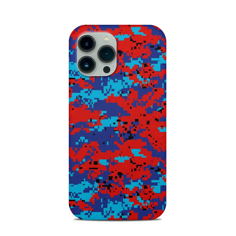 iPhone 13 Pro Max Clip Case design of Blue, Red, Pattern, Textile, Electric blue with blue, red colors