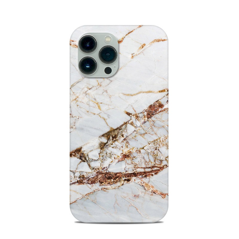 iPhone 13 Pro Max Clip Case design of White, Branch, Twig, Beige, Marble, Plant, Tile with white, gray, yellow colors