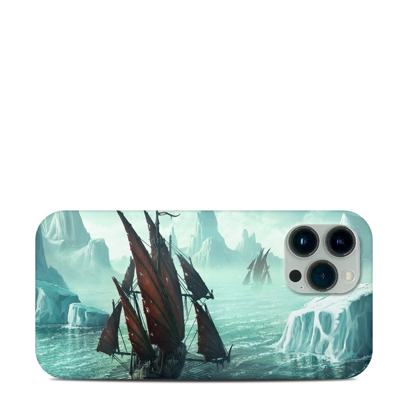iPhone 13 Pro Max Clip Case design of Cg artwork, Vehicle, Ghost ship, Manila galleon, Fluyt, Adventure game, First-rate, Sailing ship, Mythology, Strategy video game, with gray, black, blue, green, white colors