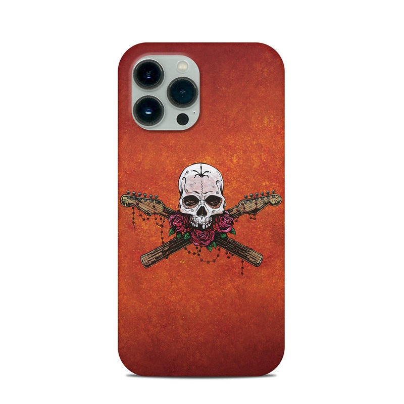 iPhone 13 Pro Max Clip Case design of Sleeve, Orange, Skull, Font, Bone, Art, T-shirt, Symbol, Circle, Emblem, with black, white, gray, brown, red, green colors