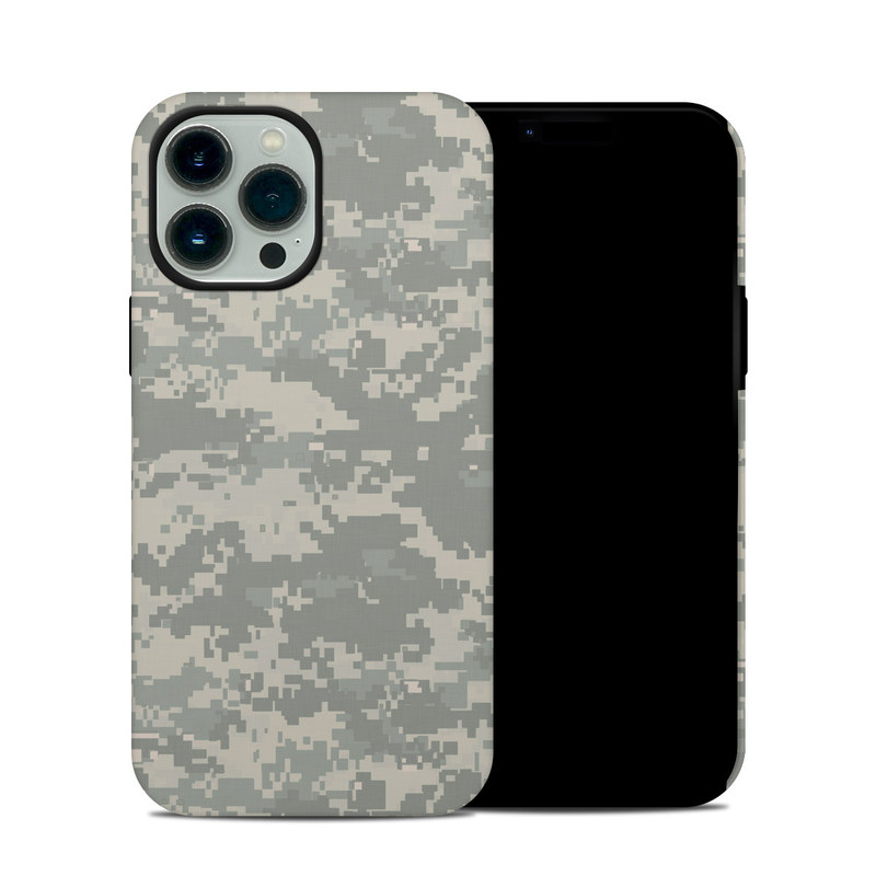 iPhone 13 Pro Max Hybrid Case design of Military camouflage, Green, Pattern, Uniform, Camouflage, Design, Wallpaper with gray, green colors
