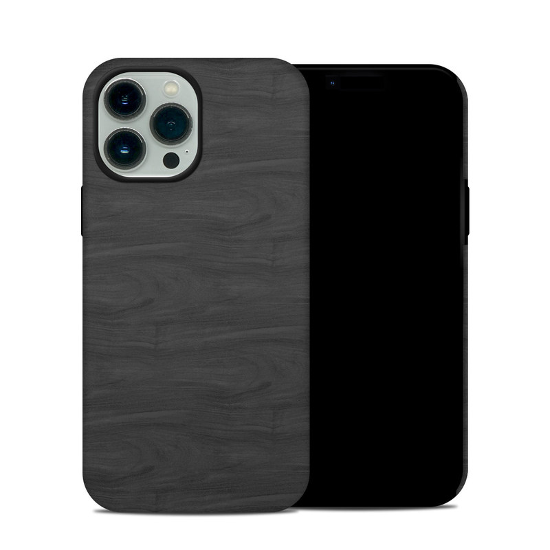 iPhone 13 Pro Max Hybrid Case design of Black, Brown, Wood, Grey, Flooring, Floor, Laminate flooring, Wood flooring with black colors