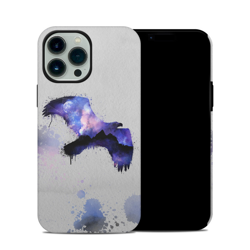 iPhone 13 Pro Max Hybrid Case design of Blue, Watercolor paint, Purple, Water, Graphic design, Illustration, Art, Ink, Painting, Electric blue with gray, white, blue, black, purple colors