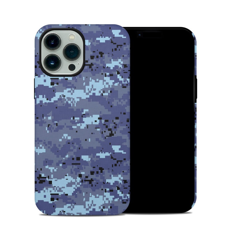 iPhone 13 Pro Max Hybrid Case design of Blue, Purple, Pattern, Lavender, Violet, Design with blue, gray, black colors