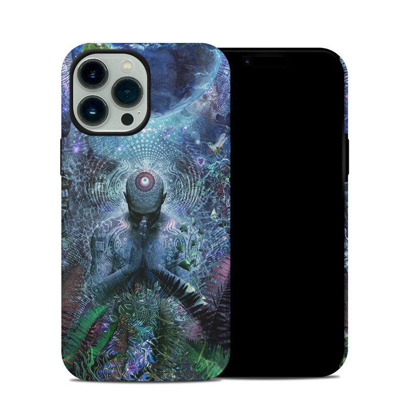 iPhone 13 Pro Max Hybrid Case design of Psychedelic art, Fractal art, Art, Space, Organism, Earth, Sphere, Graphic design, Circle, Graphics with blue, green, gray, purple, pink, black, white colors