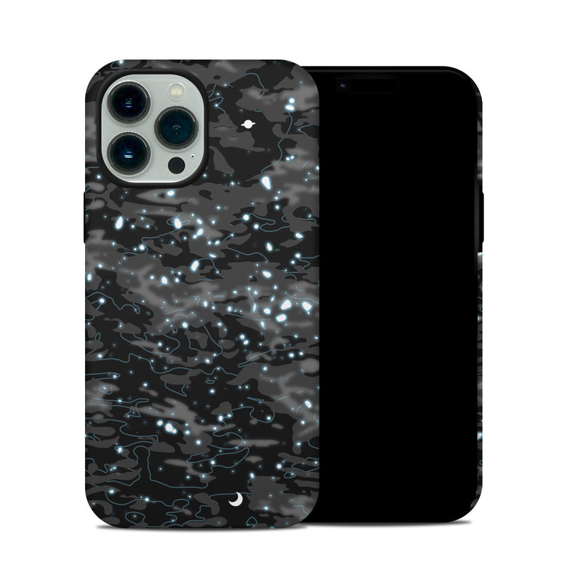 iPhone 13 Pro Max Hybrid Case design of Black, Water, Space, Black-and-white, Granite with blue, white, gray, blue colors