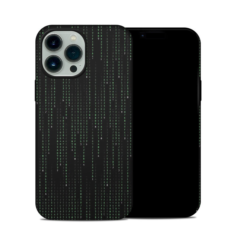 iPhone 13 Pro Max Hybrid Case design of Green, Black, Pattern, Symmetry with black colors