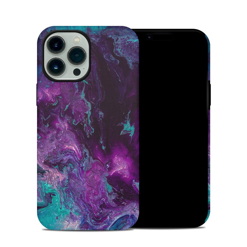 iPhone 13 Pro Max Hybrid Case design of Blue, Purple, Violet, Water, Turquoise, Aqua, Pink, Magenta, Teal, Electric blue with blue, purple, black colors