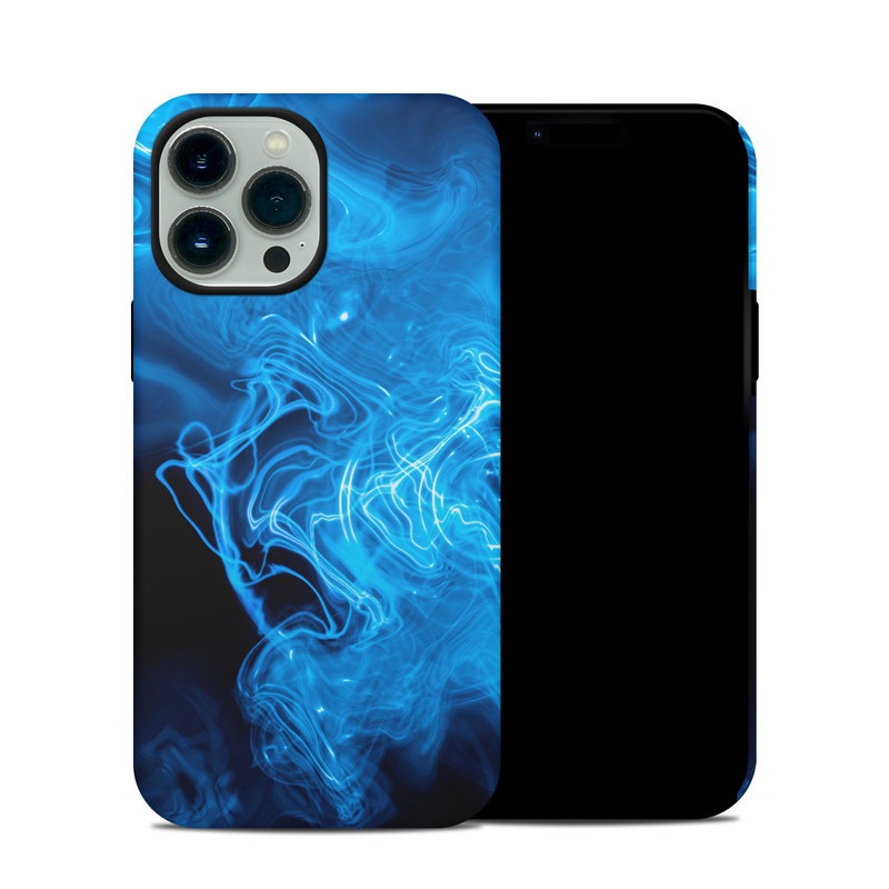 iPhone 13 Pro Max Hybrid Case design of Blue, Water, Electric blue, Organism, Pattern, Smoke, Liquid, Art with blue, black, purple colors