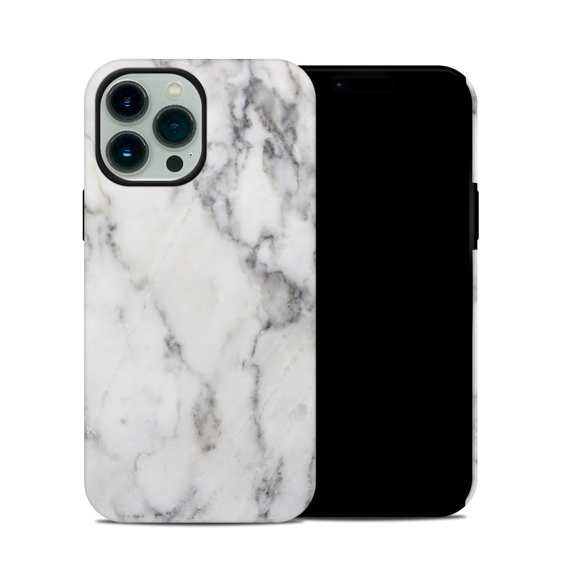 iPhone 13 Pro Max Hybrid Case design of White, Geological phenomenon, Marble, Black-and-white, Freezing with white, black, gray colors