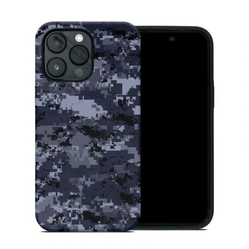 Digital Navy Camo iPhone 14 Pro Max Hybrid Case