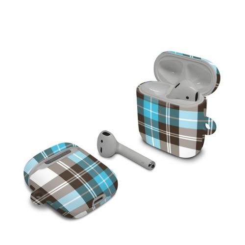 Turquoise Plaid Apple AirPods Case