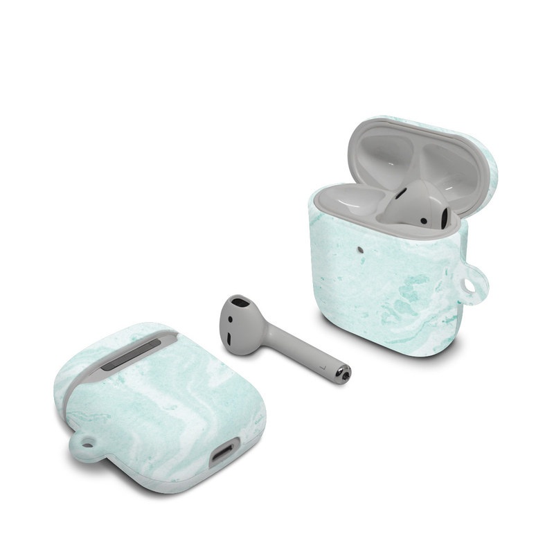 Apple AirPods Case design of White, Aqua, Pattern, with green, blue colors